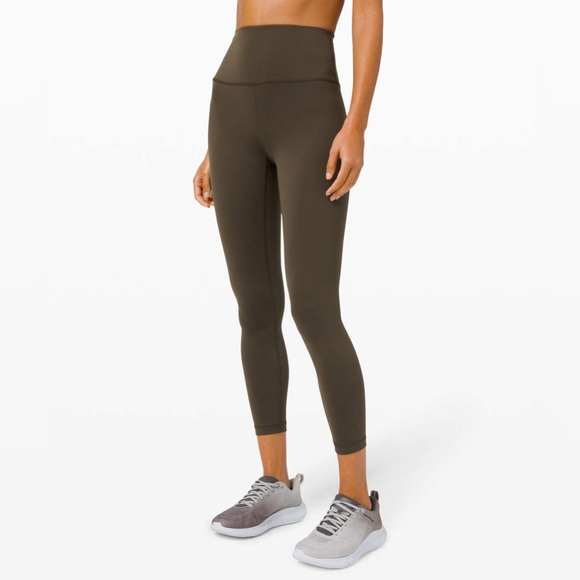 Lululemon Wunder Train Crop Leggings Dark Olive - Picture 1 of 16